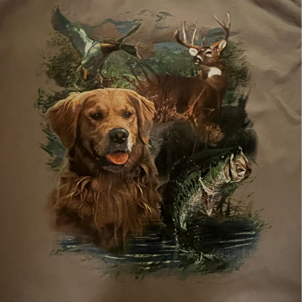 PRICE DROP: Vintage 2XL golden retriever long sleeve button up shirt.